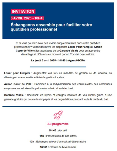 Visuel de l'invitation de la rencontre Agences Immo Agen 2025