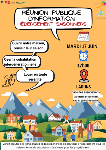 Affiche de la réunion d'information du 17 juin à Laruns